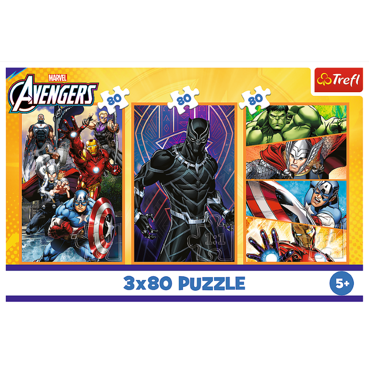 Trefl, The Avengers, Dni pełne akcji, puzzle, 3-80 elementów