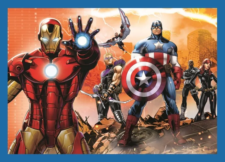 Trefl, The Avengers, Odważni Avengersi, puzzle 4w1