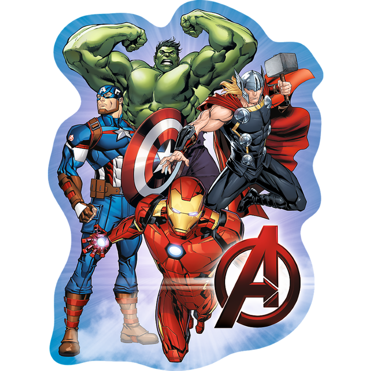Trefl, The Avengers, Przygody Avengers, puzzle drewniane konturowe, 50 elementów