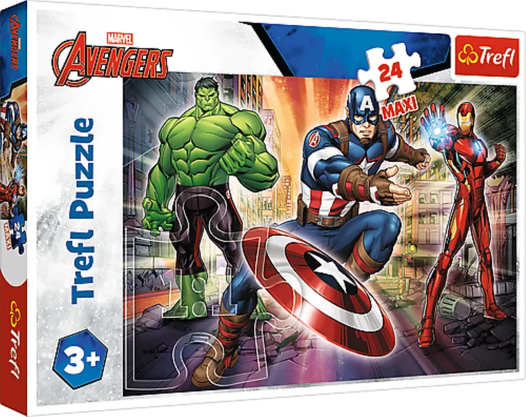 Trefl, The Avengers, W świecie Avengersów, puzzle maxi, 24 elementy