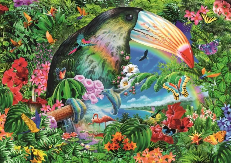 Trefl, Tropikalne zwierzęta, Spiral Puzzle, 1040 elementów