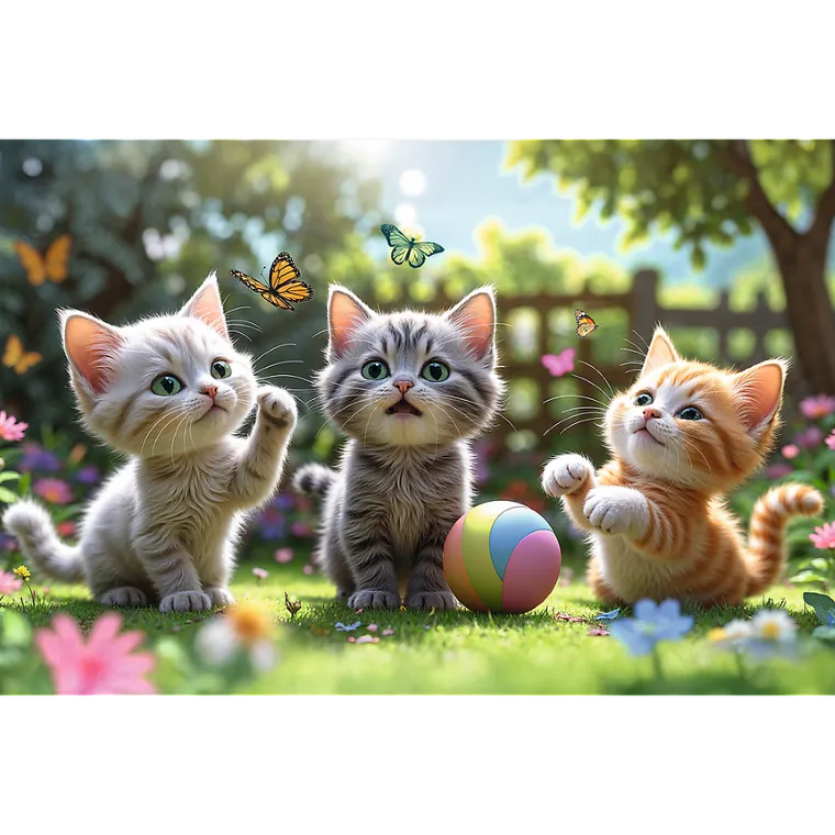 Trefl, Trzy kociaki, puzzle, 60 elementów