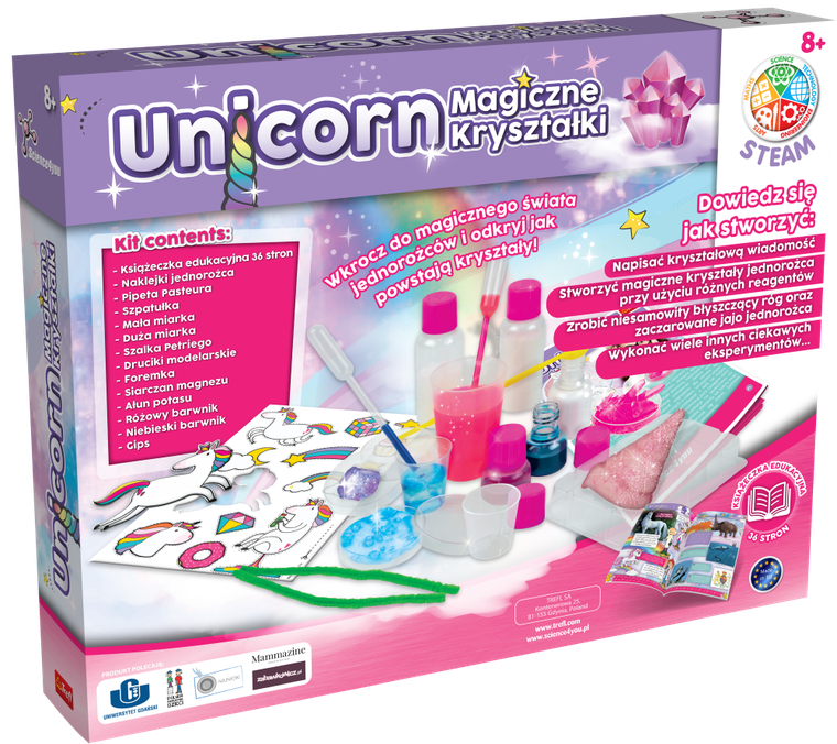 Trefl, Unicorn, Magiczne kryształy, zestaw naukowy
