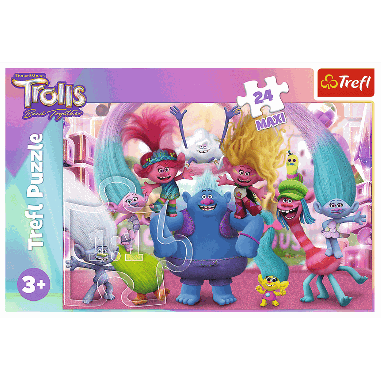 Trefl, W świecie Trolli, puzzle maxi, 24 elementy