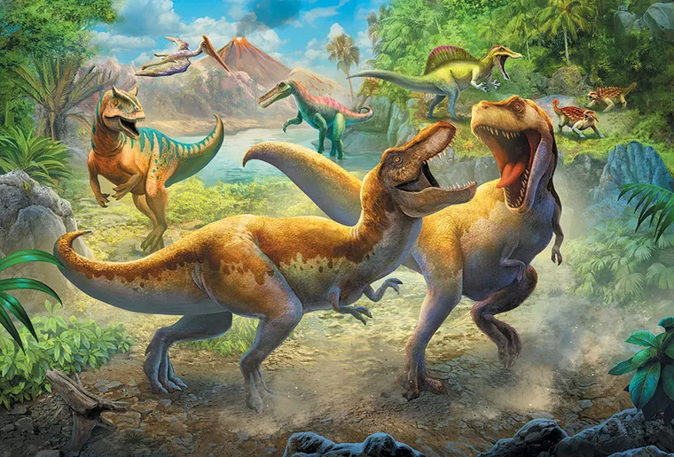 Trefl, Walczące Tyranozaury, puzzle, 160 elementów
