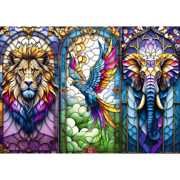 Trefl, Witraż, Zwierzęta, puzzle, 1000 elementów