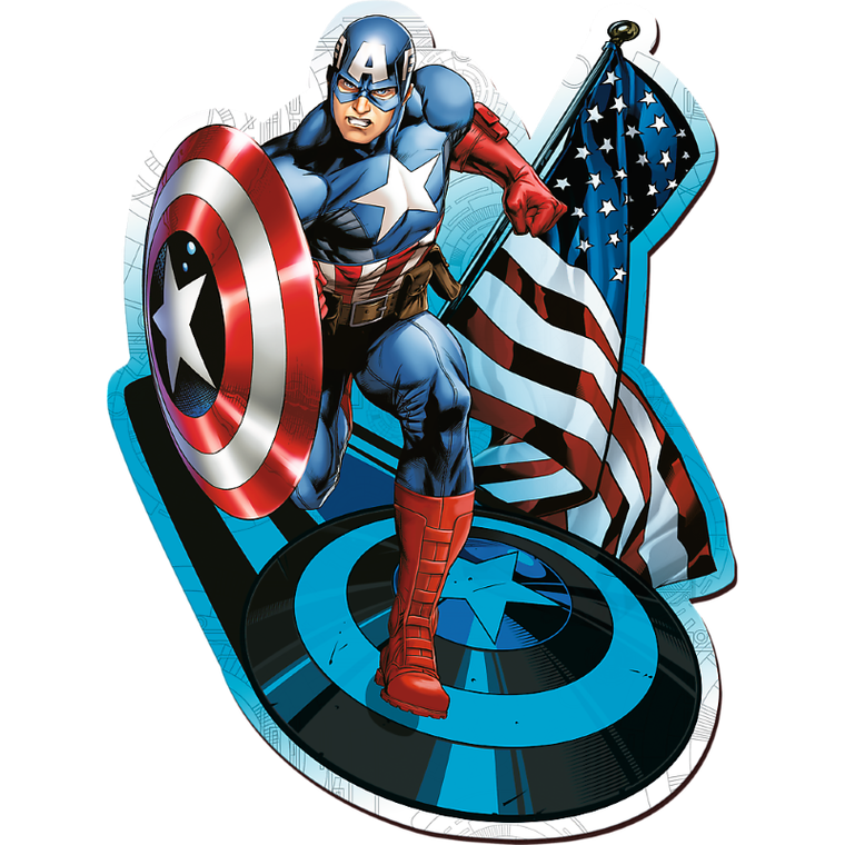 Trefl, Wood Craft, Nieustraszony Kapitan Ameryka, puzzle drewniane konturowe, 160 elementów