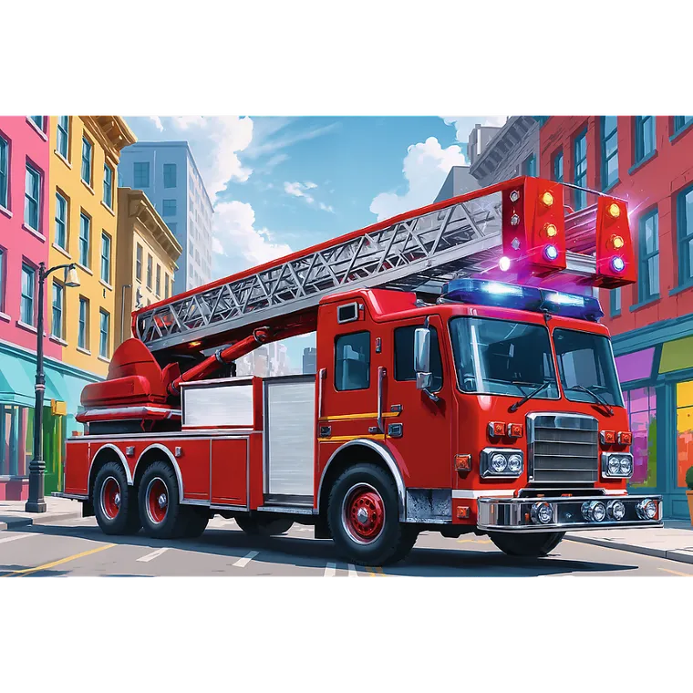 Trefl, Wóz strażacki, puzzle, 60 elementów