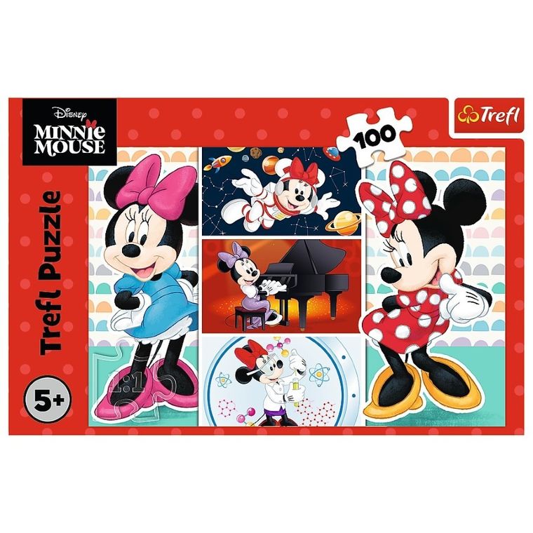 Trefl, Zabawna Minnie, puzzle, 100 elementów