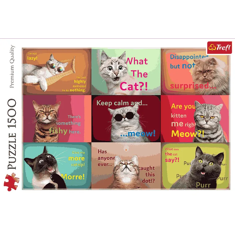 Trefl, Zabawne kocie portrety, puzzle, 1500 elementów