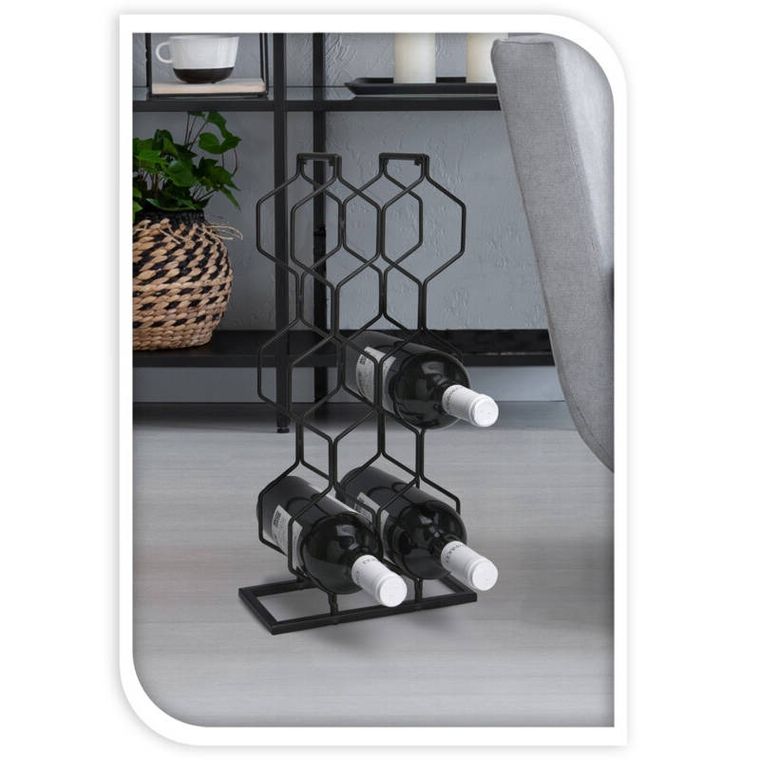 Trends 4 You, stojak na wino metalowy, na 8 butelek, wys. 48 cm