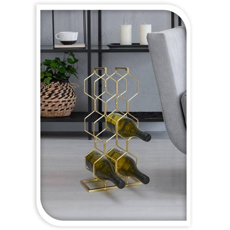 Trends4You, metalowy stojak na wino, na 8 butelek, wys. 48 cm
