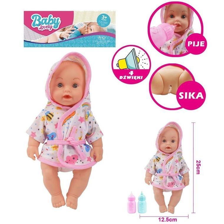 Trifox, lalka bobas z głosem, pijąca i sikająca