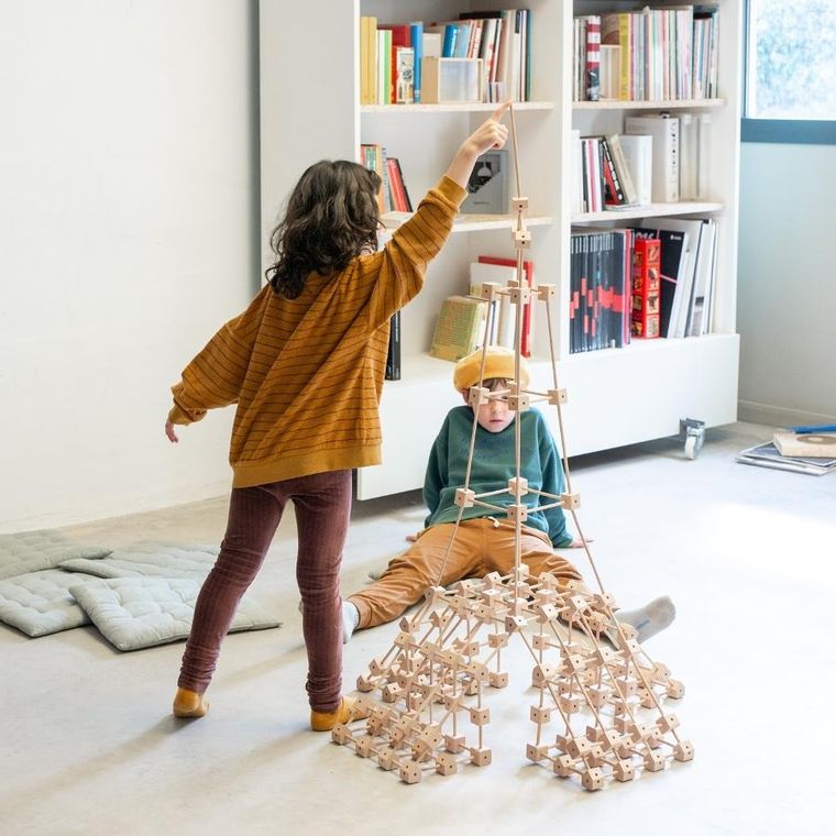 Trigonos, Mini Trigonos XL, drewniane klocki konstrukcyjne, 550 elementów