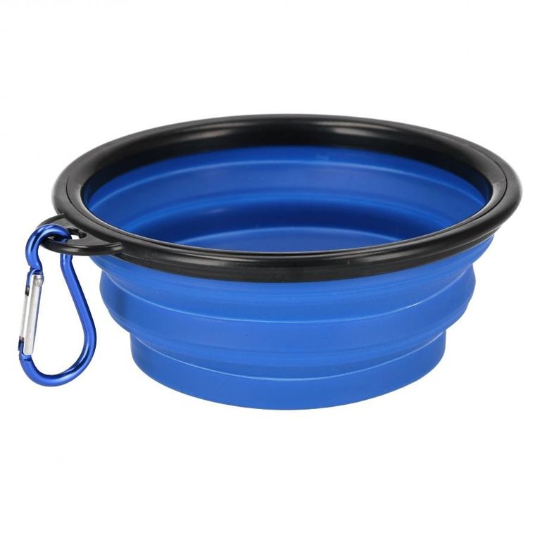 Trik&Roll, miska dla zwierząt silikonowa, składana, niebieska, 13 cm
