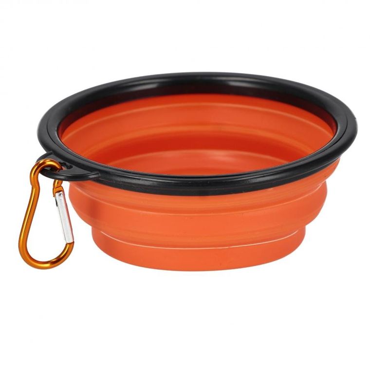 Trik&Roll, miska dla zwierząt silikonowa, składana, pomarańczowa, 13 cm