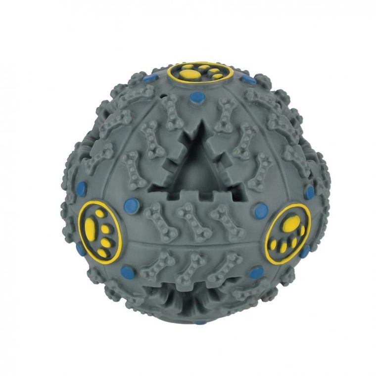 Trik&Roll, piłka dla psa z dźwiękiem na przysmaki, popielata, 9 cm