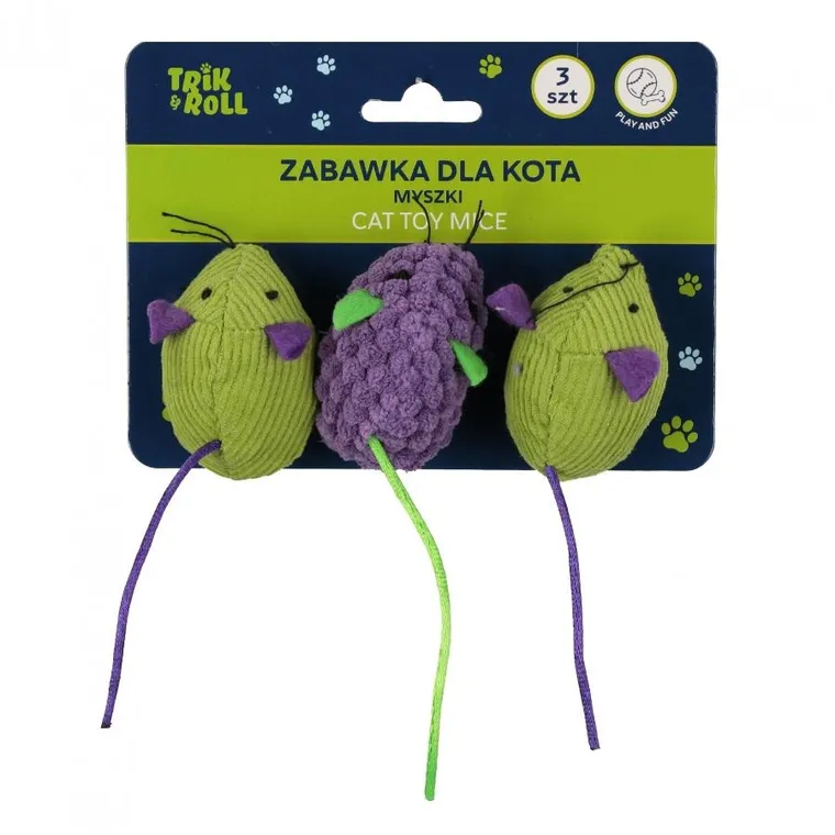 Trik&Roll, zabawka dla kota, myszki, 3 szt.