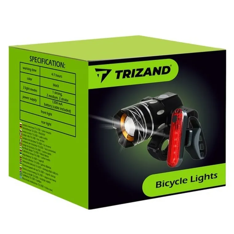 Trizand, lampka rowerowa + tylne światło