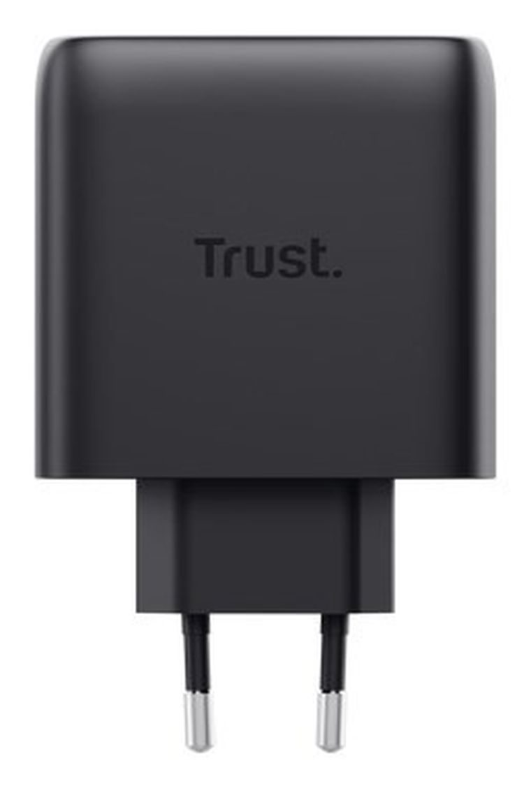 Trust, ładowarka, GaN 65W, 2xUSB-C, czarna