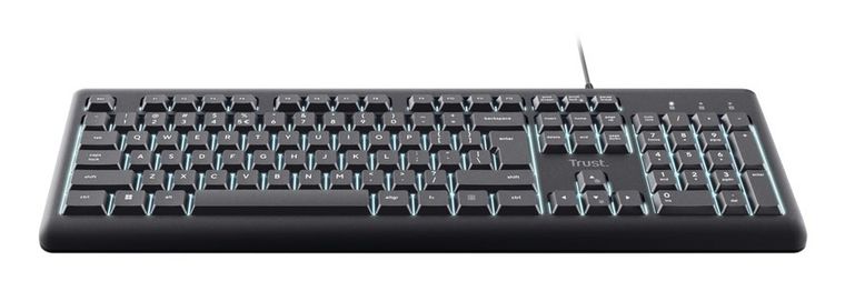 Trust, Primo, klawiatura podświetlana, USB-A