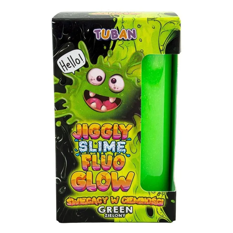 Tuban, Jggly Slime Fluo Glow, masa plastyczna, zielony, 430g