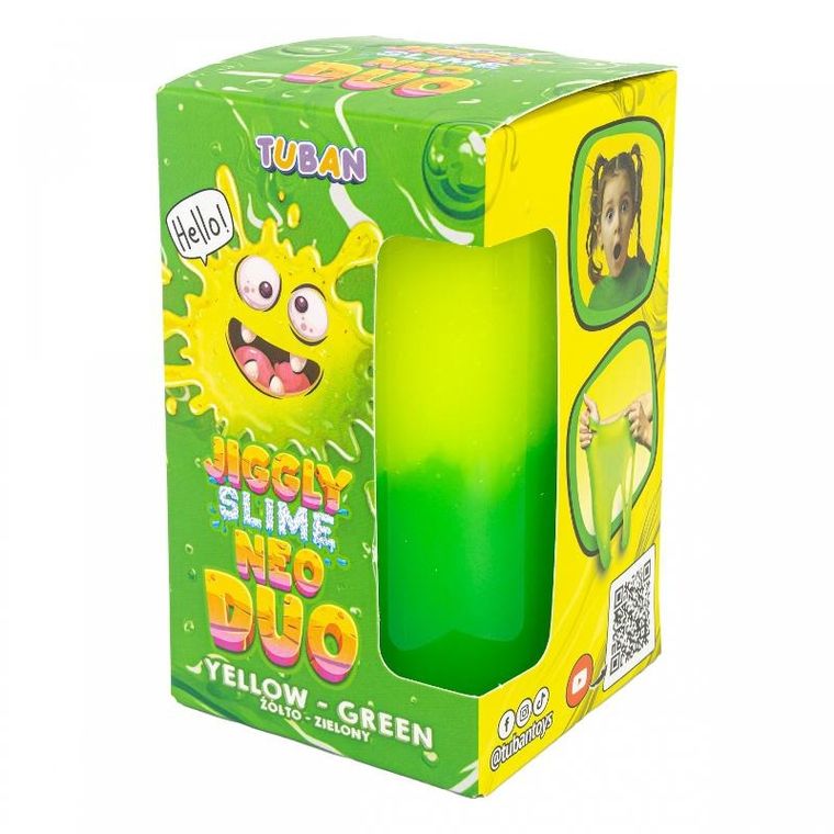 Tuban, Jiggly Slime Neo Duo, masa plastyczna, żółto-zielony, 430g