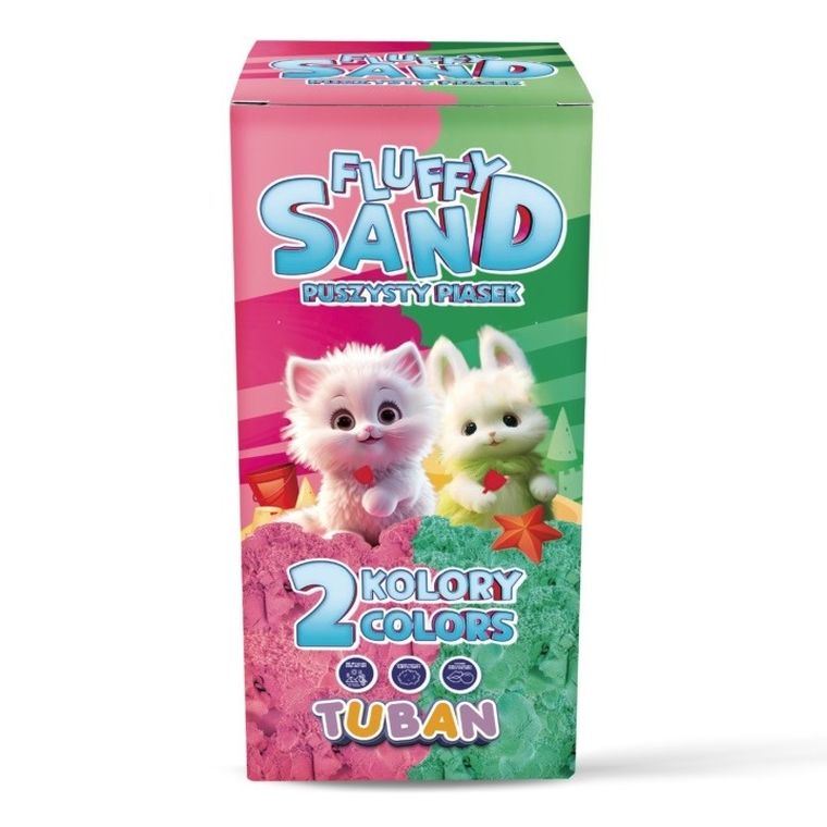 Tuban, piasek fluffy, zestaw różowy i zielony