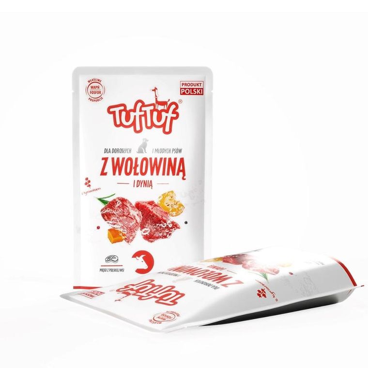 Tuftuf, saszetka, mielonka z wołowiną dla psa, 100g