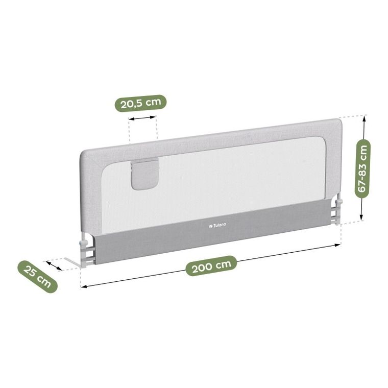 Tulano, Cover 30, barierka ochronna na łóżko, white-grey, 200 cm