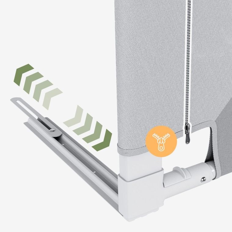 Tulano, Cover 46, barierka ochronna na łóżko, white-grey, 160 cm