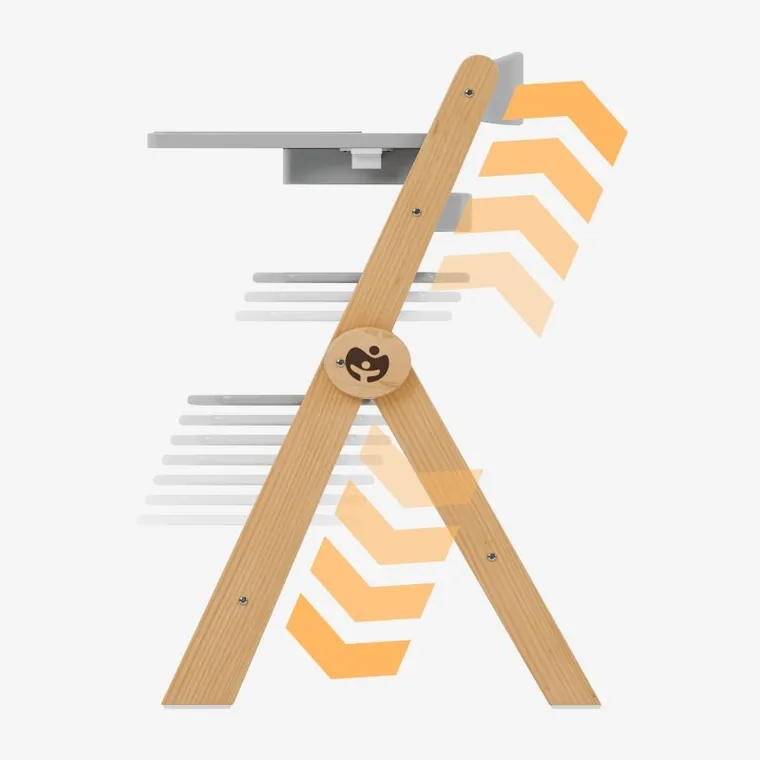 Tulano, Morsel 45, krzesełko do karmienia drewniane, natural-grey