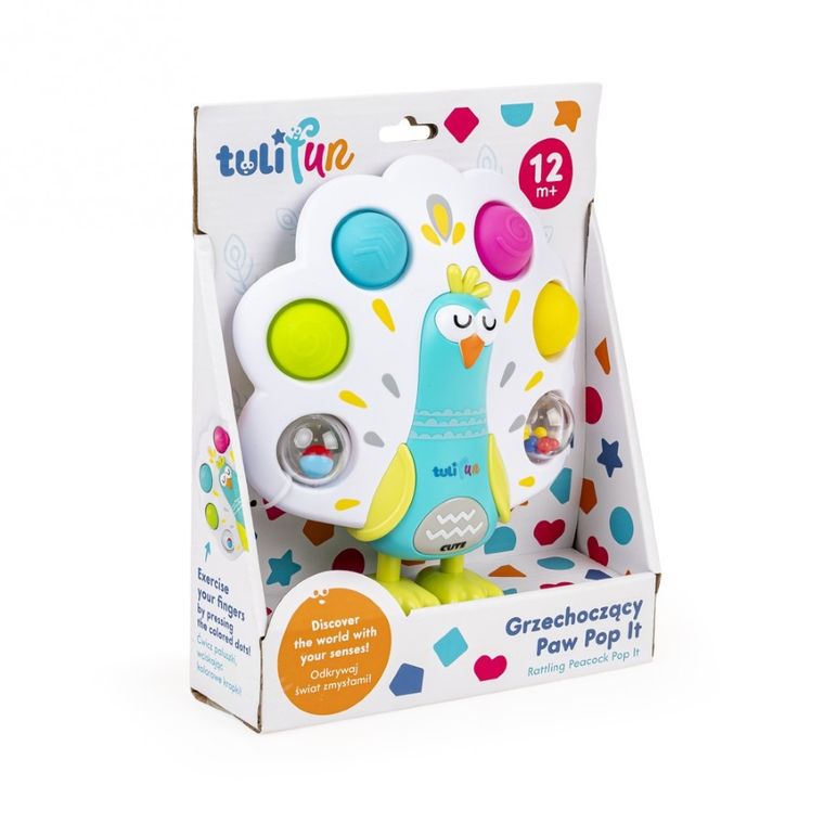 TuliFun, Grzechoczący Paw Pop it, zabawka sensoryczna