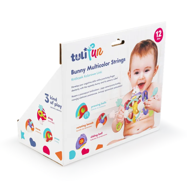 TuliFun, Króliczek Kolorowe Linki, zabawka sensoryczna
