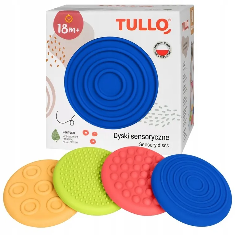 Tullo, dyski sensoryczne, różne faktury, 4 szt.