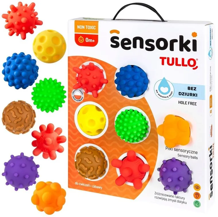 Tullo, Sensorki, piłeczki sensoryczne, 8 szt.