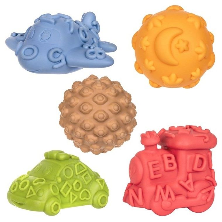 Tullo, sensoryczne pojazdy z piłkami, 5 szt.