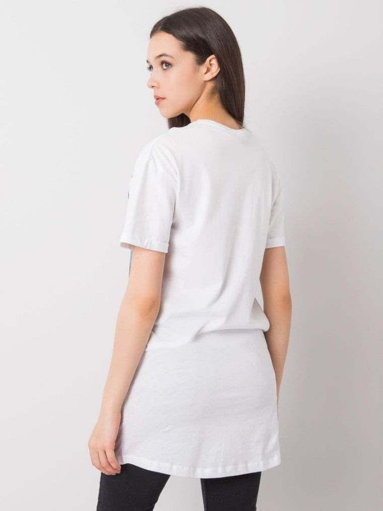Tunika damska z krótkim rękawem, biała, Sublevel