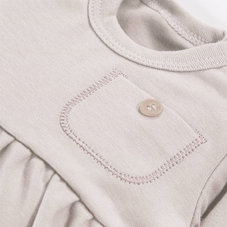 Tunika dziewczęca z długim rękawem, beżowa, Eevi