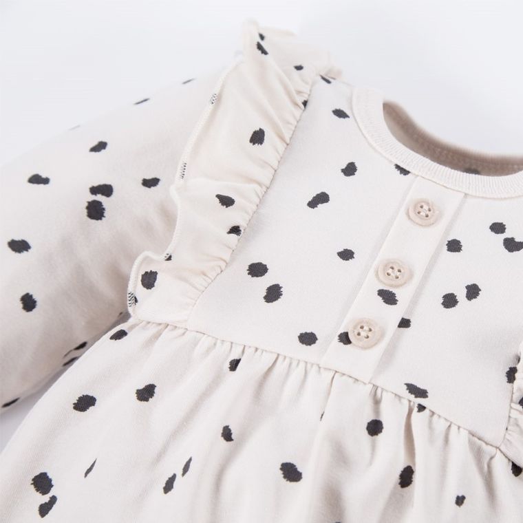 Tunika dziewczęca z długim rękawem, biała, Eevi