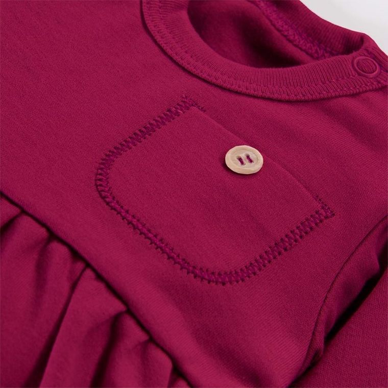 Tunika dziewczęca z długim rękawem, bordowa, Eevi