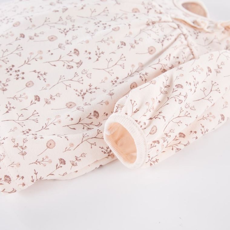 Tunika dziewczęca z długim rękawem, ecru, Bloom, Eevi