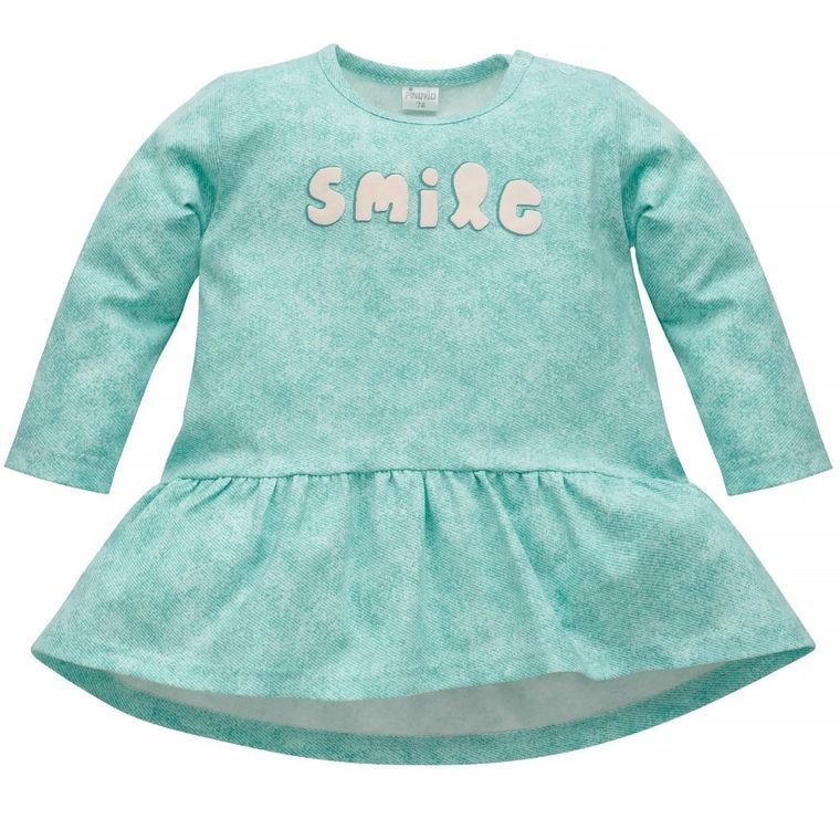 Tunika dziewczęca z długim rękawem, miętowa, Pinokio