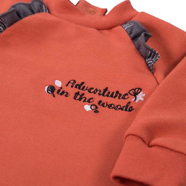 Tunika dziewczęca z długim rękawem, pomarańczowa, Eevi