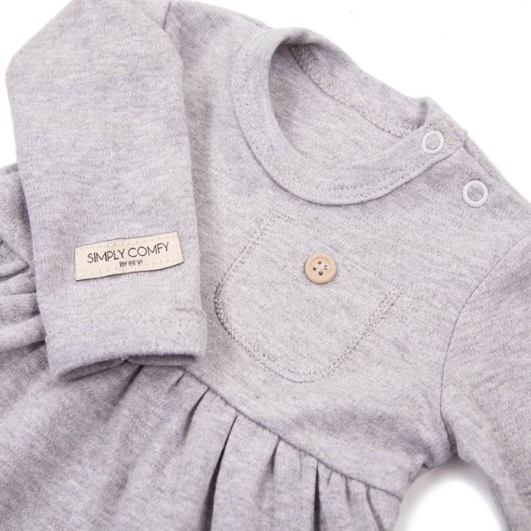 Tunika dziewczęca z długim rękawem, szara, Eevi