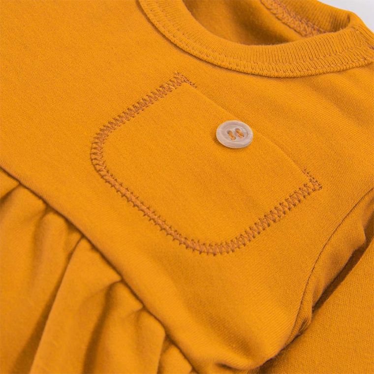 Tunika dziewczęca z długim rękawem, żółta, Eevi