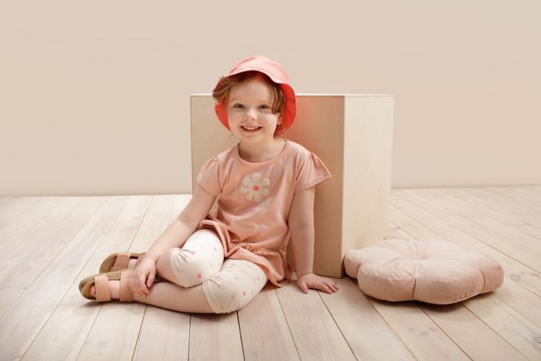 Tunika dziewczęca z krótkim rękawem, różowa, Summer Garden, Pinokio