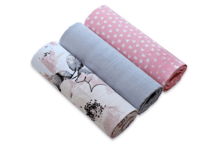 Tup Tup, Premium, pieluszka muślinowa, otulacz, 60-80 cm, 100% bawełna, druk, 3 szt.