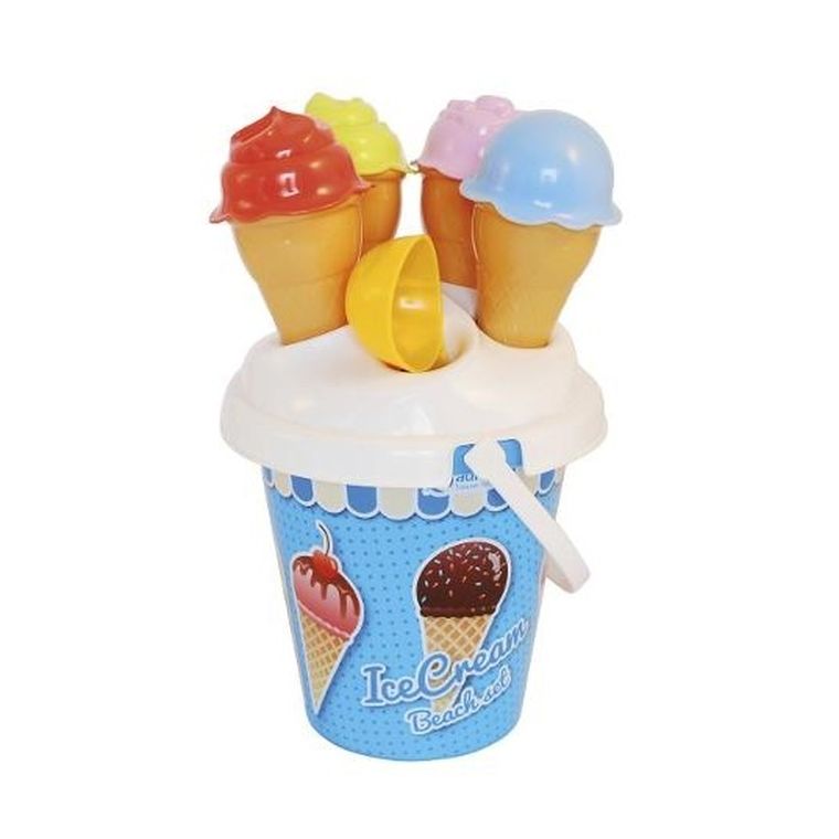 Tupiko, lody w wiaderku, akcesoria do piasku