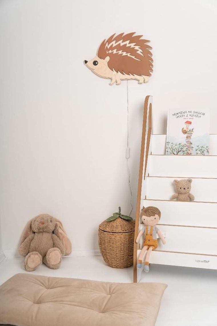 tupti.lights, lampka nocna dla dzieci, drewniana, jeż